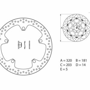 Disco de freno BREMBO Serie Oro redondo fijo