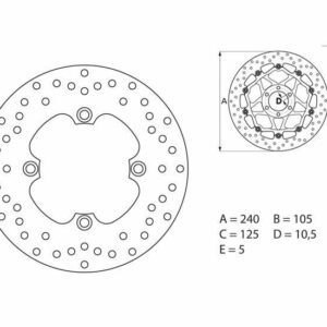 Disco de freno BREMBO Serie Oro redondo fijo