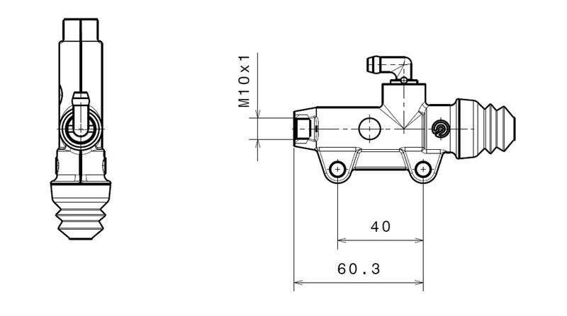 Bomba de freno BREMBO trasero negro Ø13mm