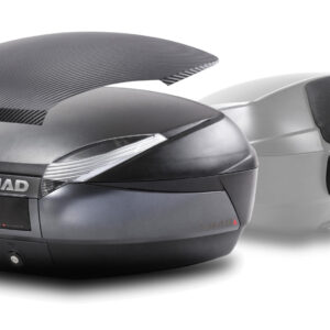 Top Case Sh48 Gris Oscuro + Tapa Carbono + Respaldo