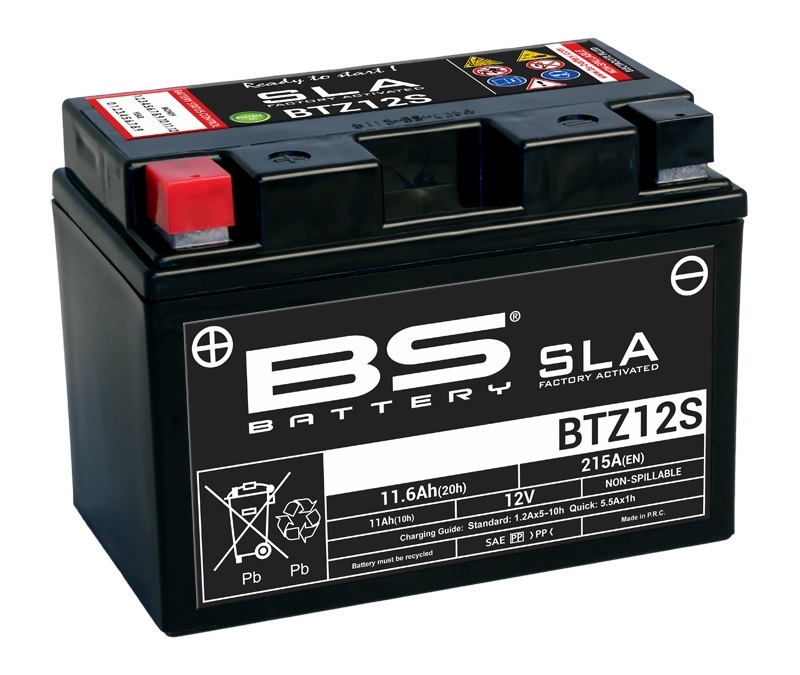 Batería BS Battery BTZ12S AGM activada de fábrica 12V (equivale a YTZ12S)