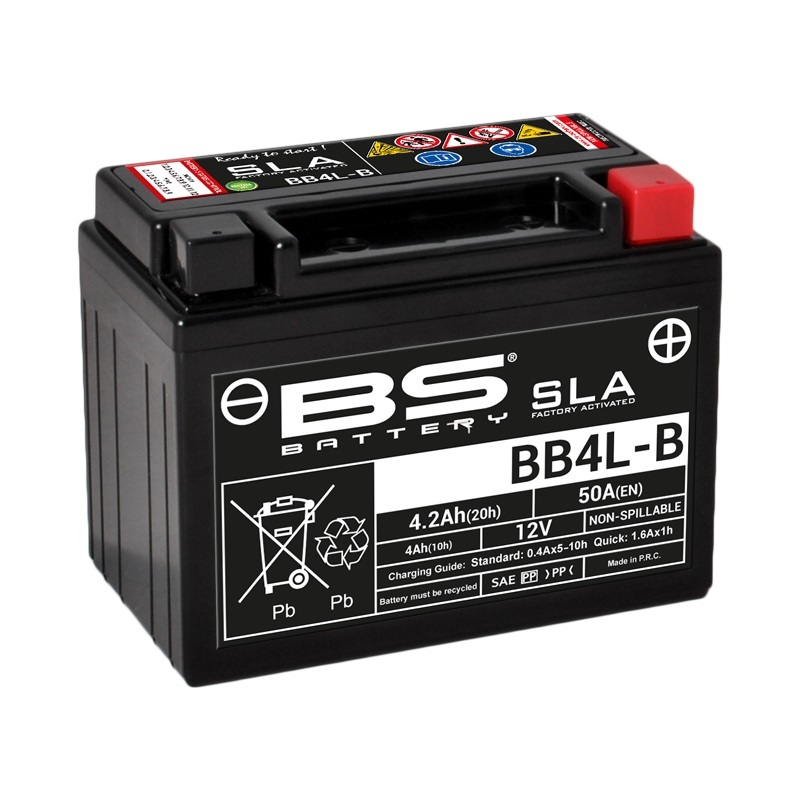 Batería BS Battery BB4L-B AGM activada de fábrica 12V (equivale a YB4L-B)