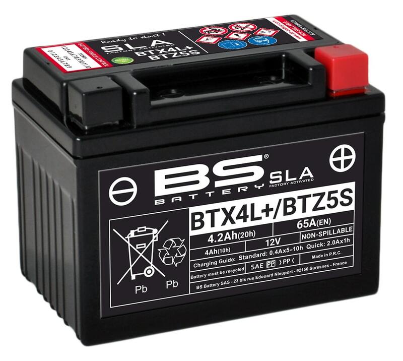 Batería BS Battery BTX4L+ / BTZ5S AGM activada de fábrica 12V (equivale a YTZ5S)