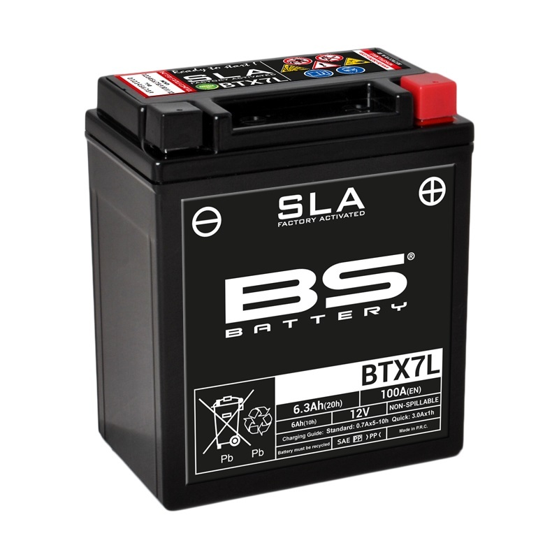 Batería BS Battery BTX7L AGM activada de fábrica 12V (equivale a YTX7L)