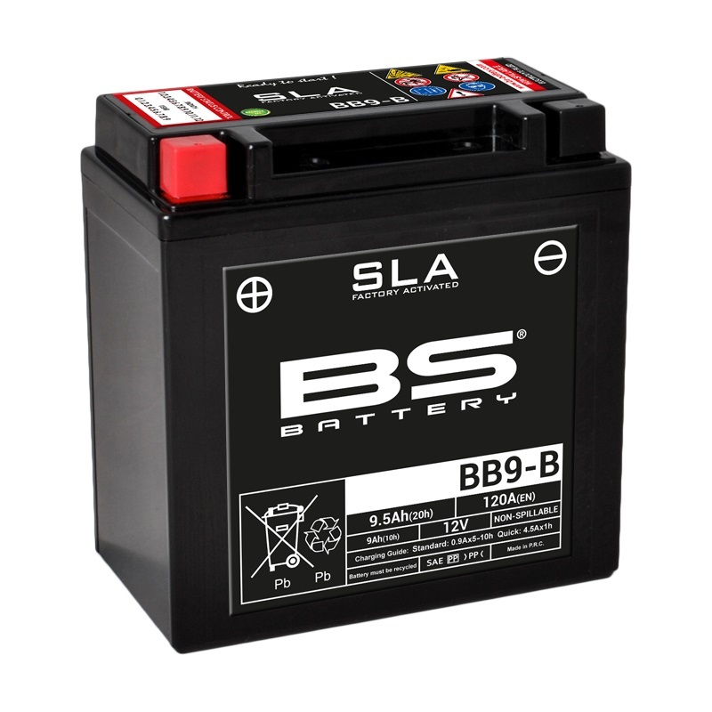 Batería BS Battery BB9-B AGM activada de fábrica 12V (equivale a YB9-B)