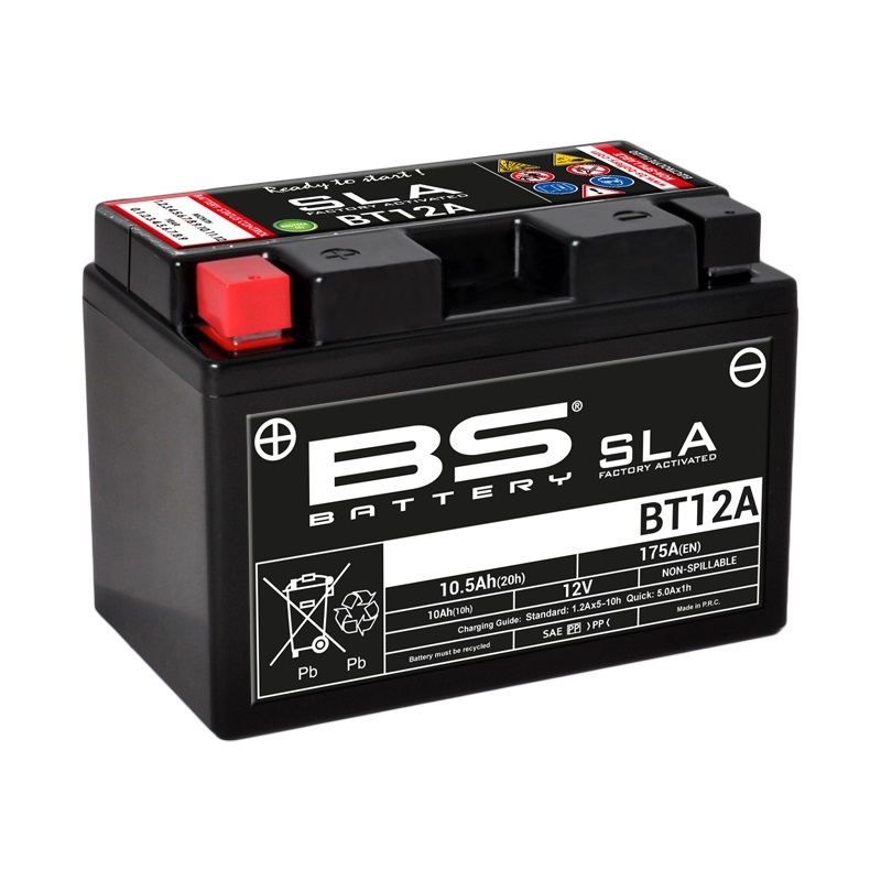 Batería BS Battery BT12A AGM activada de fábrica 12V (equivale a YT12A)