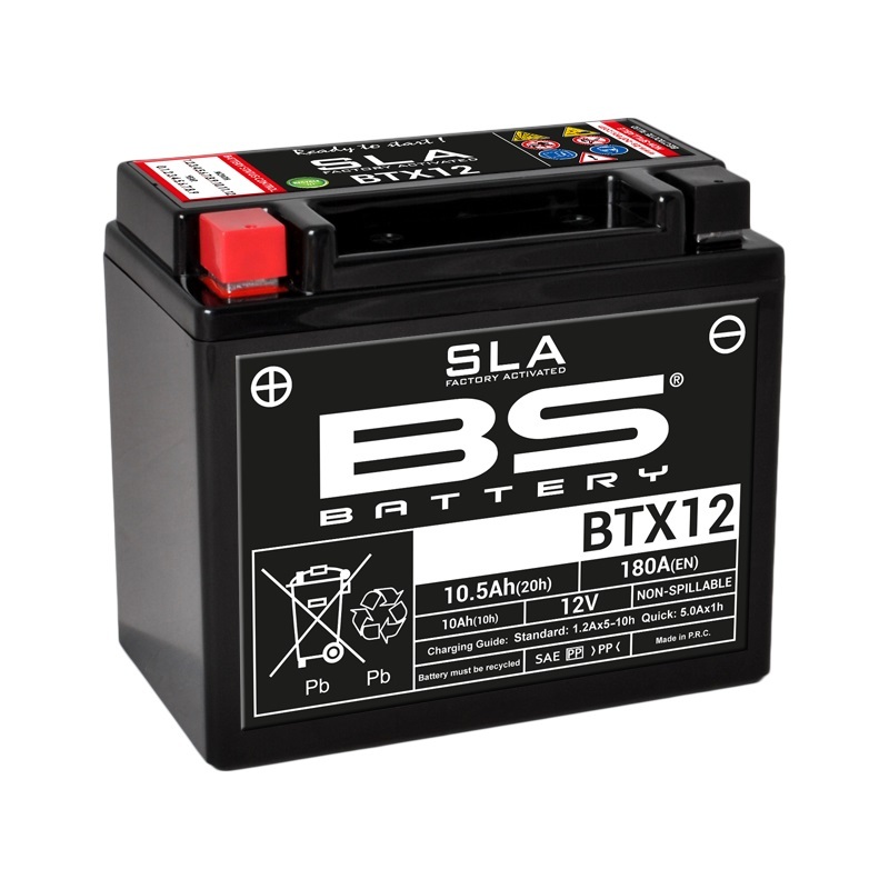 Batería BS Battery BTX12 AGM activada de fábrica 12V (equivale a YTX12)