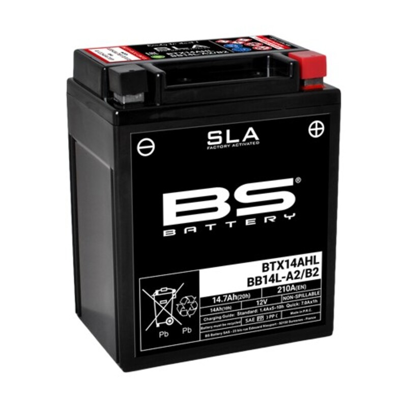 Batería BS Battery BTX14AHL / BB14L-A2/B2 AGM activada de fábrica 12V (equivale a YTX14AHL / YB14L-A2)