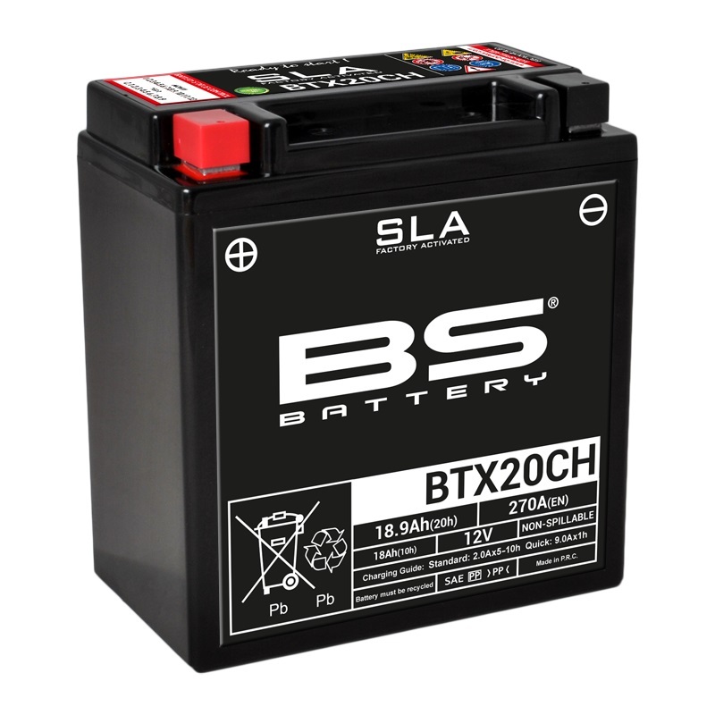Batería BS Battery BTX20CH AGM activada de fábrica 12V (equivale a YTX20CH)