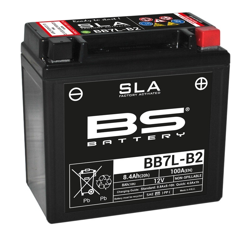 Batería BS Battery BB7L-B2 AGM activada de fábrica 12V (equivale a YB7L-B2)
