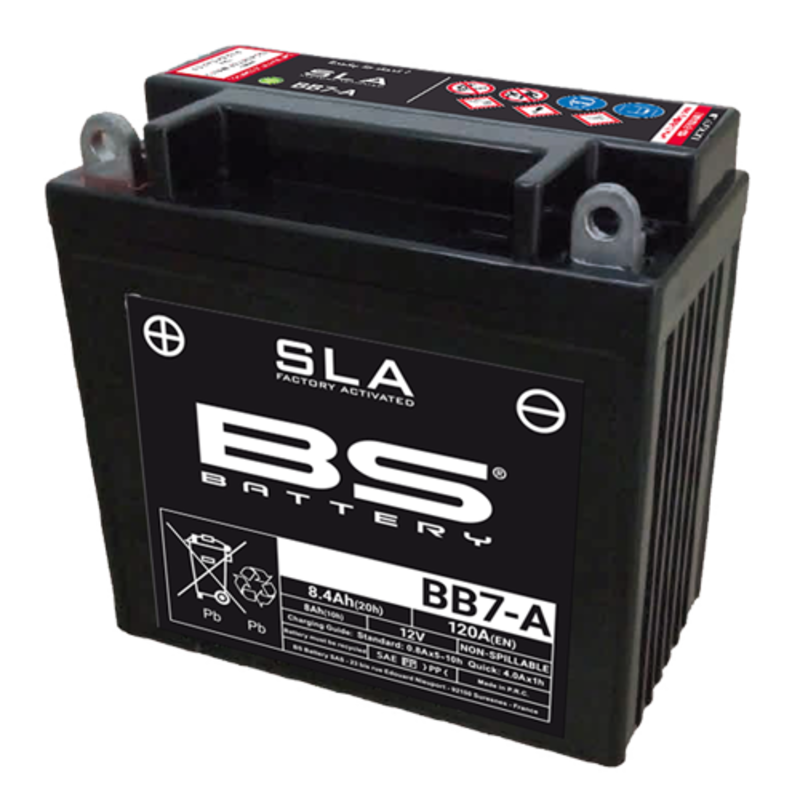 Batería BS Battery BB7-A AGM activada de fábrica 12V (equivale a YB7-A)