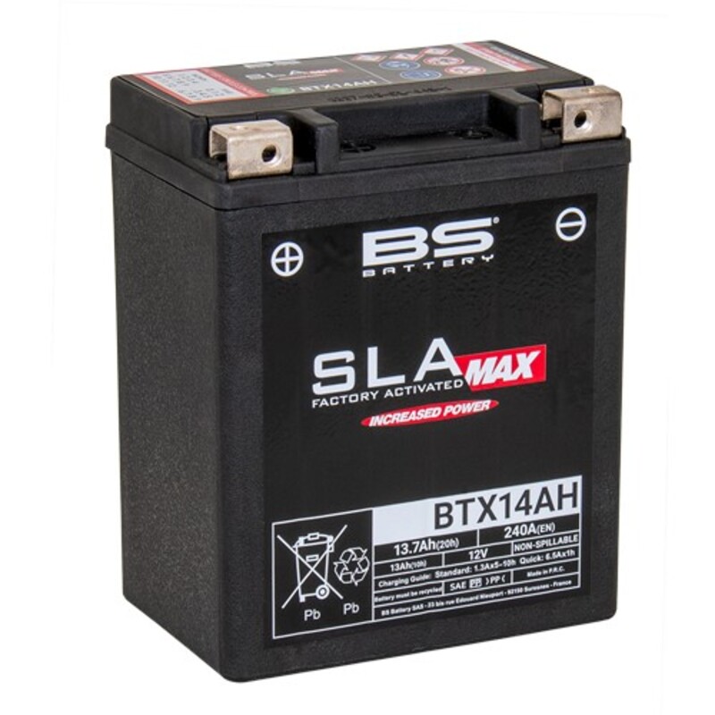 Batería BS Battery BTX14AH MAX AGM activada de fábrica 12V (equivale a YTX14AH)