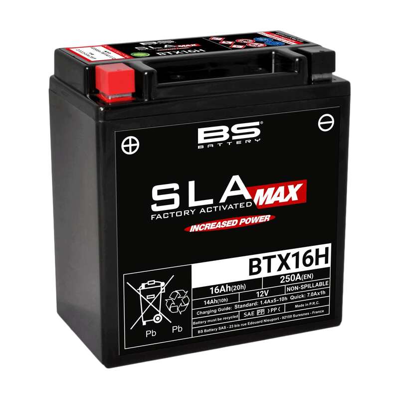 Batería BS Battery BTX16H AGM activada de fábrica 12V (equivale a YTX16H)