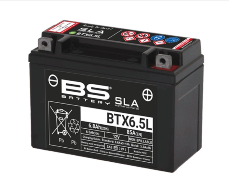 Batería BS Battery BTX6.5L AGM activada de fábrica 12V