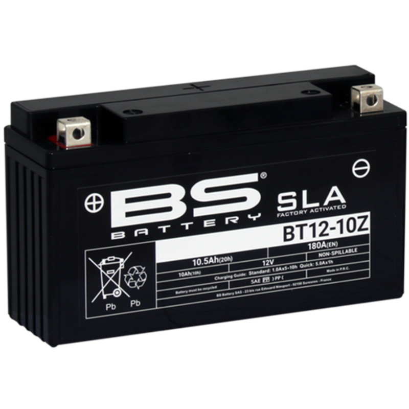 Batería BS Battery BT12-10Z Zontes AGM activada de fábrica 12V
