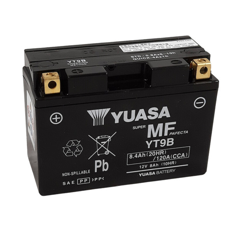Batería Yuasa YT9B AGM activada de fábrica 12V