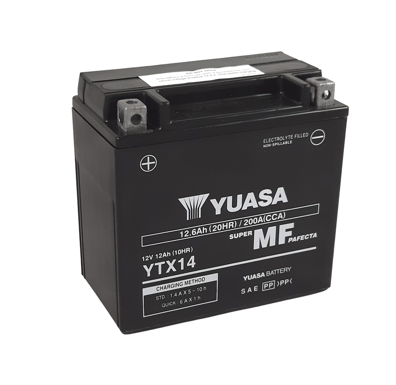 Batería Yuasa YTX14 AGM activada de fábrica 12V